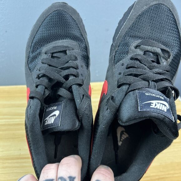 Nike Air Max 90 Sneakers Black Red CT3622-991 Women's Size 9 - Picture 6 of 9